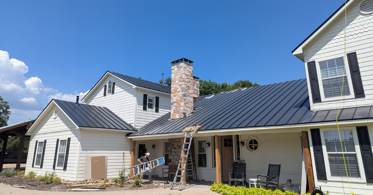 Residential roof replacement by DFW Roofers in Plano, Texas, highlighting team working
